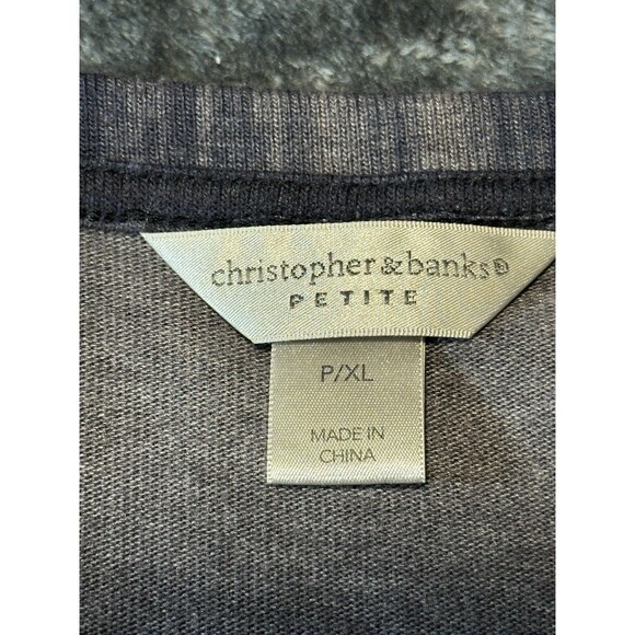 Christopher & Banks Blue & White Striped 3/4 Sleeve Top P/XL - Picture 9 of 11